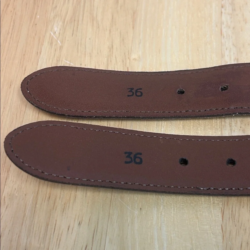 Bundle of 2 Torino Canvas/Leather Belts (Blue & Yellow) with Gold Brass Buckles